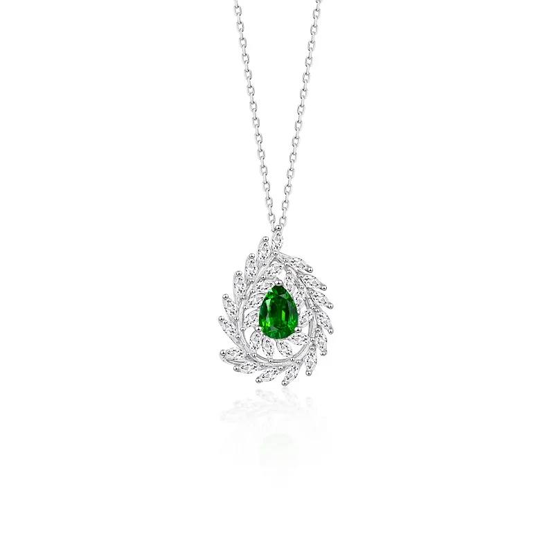 Nature Gemstone Jewelry Sterling Silver 925 Leaf Shape Green Leaf Shape Diopside Stone Pendant Necklace
Nature Gemstone Jewelry Sterling Silver 925 Leaf Shape Green Leaf Shape Diopside Stone Pendant Necklace