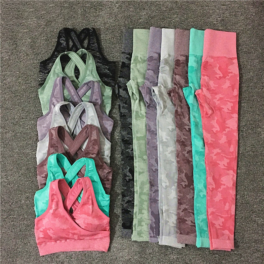 New Colors Two Pieces Sport Suit Fitness Gym Camo Yoga Set Women, As picture
New Colors Two Pieces Sport Suit Fitness Gym Camo Yoga Set Women, As picture