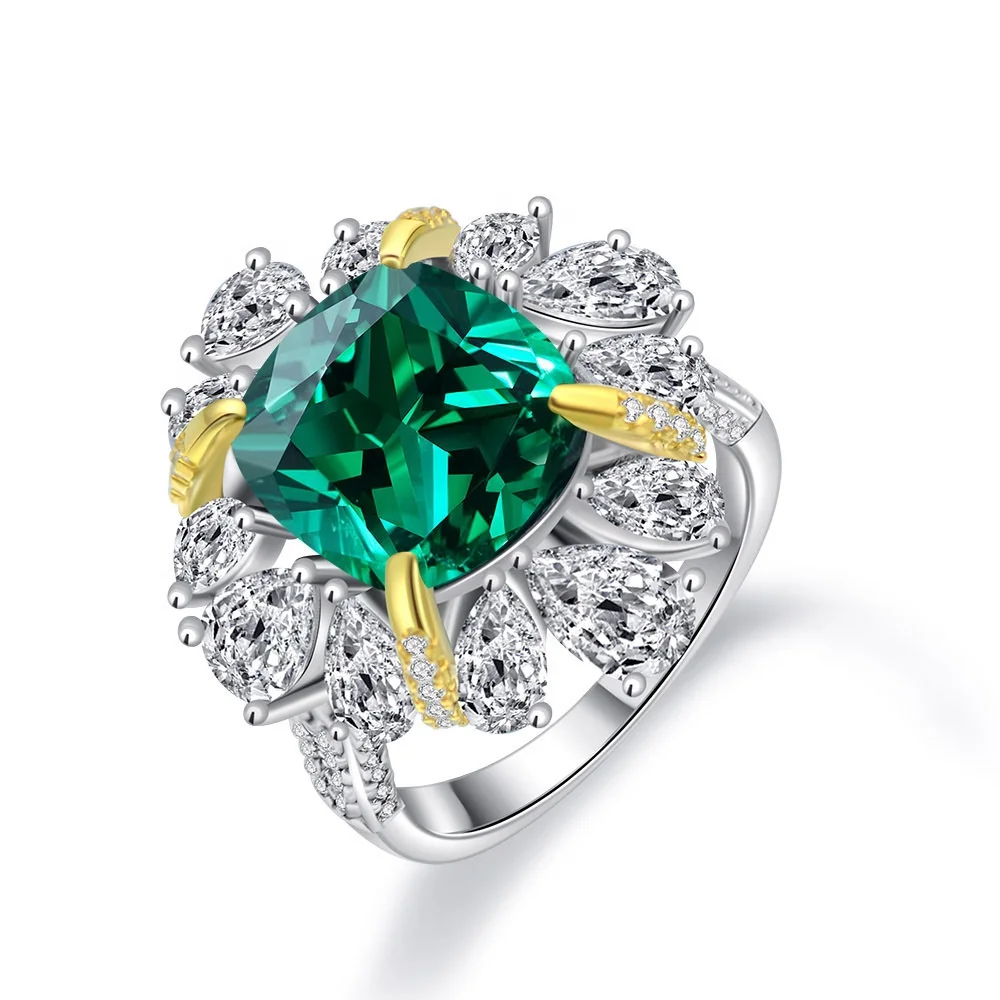 Luxury Wedding Party Jewelry 925 Sterling Silver Simulation Green Tourmaline Cushion Halo Ring
Luxury Wedding Party Jewelry 925 Sterling Silver Simulation Green Tourmaline Cushion Halo Ring