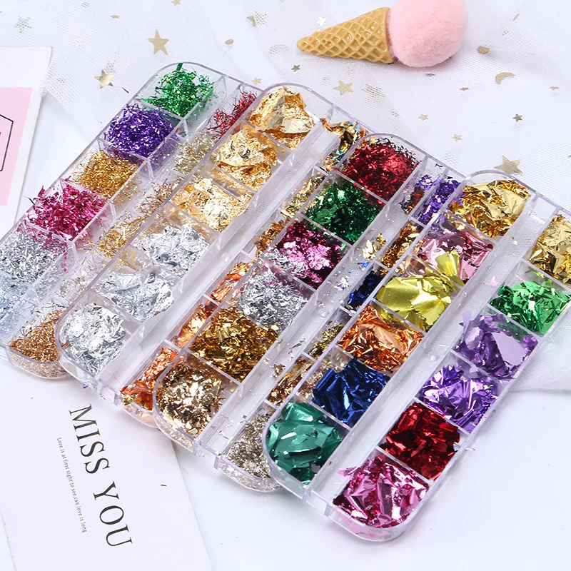IMAGNAIL 12 Grids Sequins Tinsel Foil Glitter DIY Manicure Nails Design Decal Decoration Nails Art Aluminum Foil Flakes, Colorful
IMAGNAIL 12 Grids Sequins Tinsel Foil Glitter DIY Manicure Nails Design Decal Decoration Nails Art Aluminum Foil Flakes, Colorful