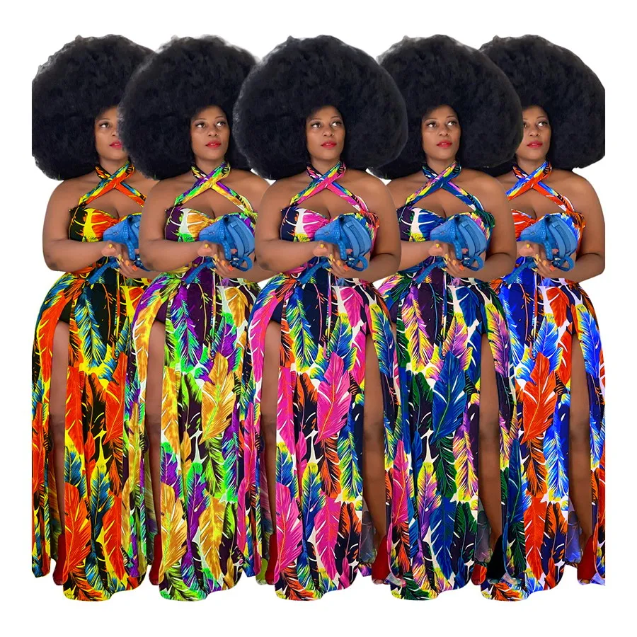 Foma P5075 summer 2021 women dresses 5XL plus size digital printed sexy halter backless slit long maxi dress, 5 colors
Foma P5075 summer 2021 women dresses 5XL plus size digital printed sexy halter backless slit long maxi dress, 5 colors