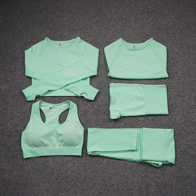 5 piece sport swear Seamless Sports Gym Yoga Sport Suit For Women Workout Fitness Clothing Sets
5 piece sport swear Seamless Sports Gym Yoga Sport Suit For Women Workout Fitness Clothing Sets