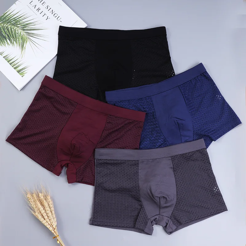 Wholesale Plus Size High Quality Comfortable Underwear Solid Custom Logo Mesh Men's Breathable Boxers For Men, Picture
Wholesale Plus Size High Quality Comfortable Underwear Solid Custom Logo Mesh Men's Breathable Boxers For Men, Picture