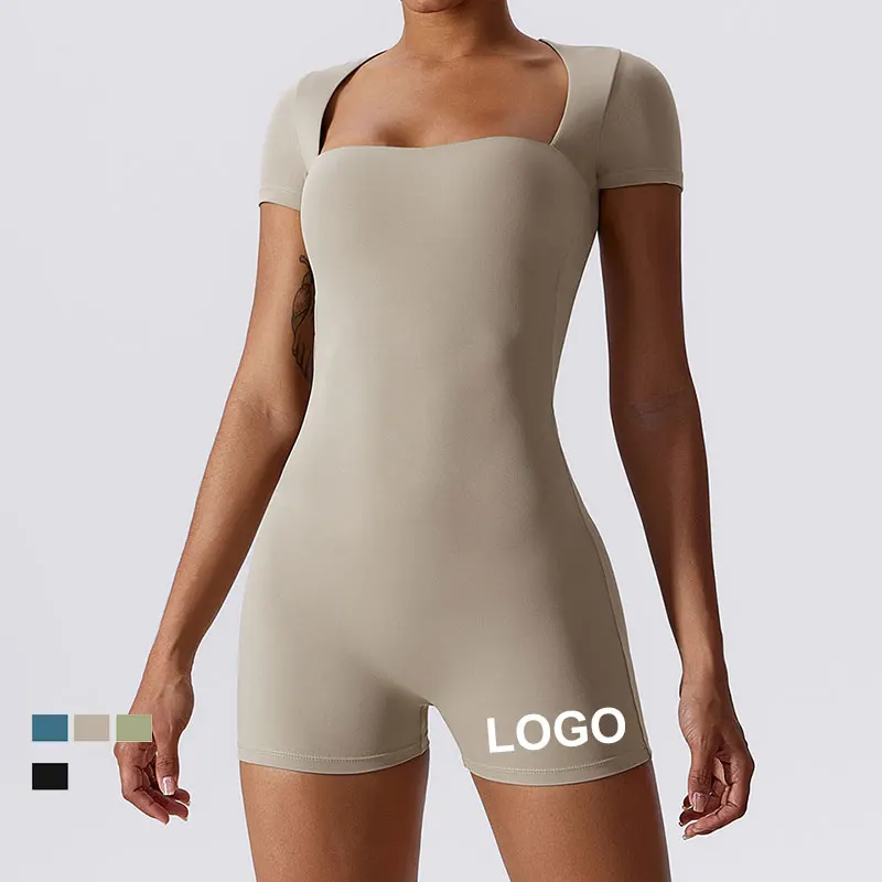One Piece Short Length Workout Jumpsuit Short Sleeve Sports Spandex Bodysuit Custom Logo Jumpsuit Women
One Piece Short Length Workout Jumpsuit Short Sleeve Sports Spandex Bodysuit Custom Logo Jumpsuit Women