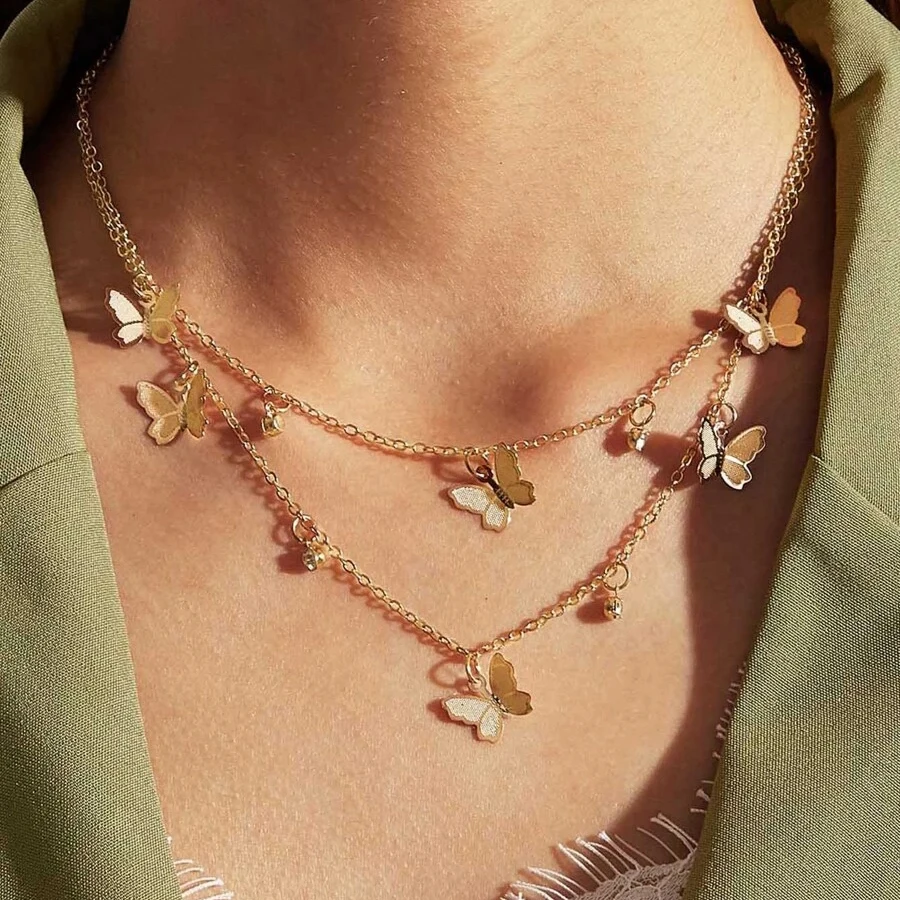 51132 Hot Style Butterfly Clavicle Necklace And American Jewelry Fashion Style Rhinestone Simple Double Plated Gold Necklace
51132 Hot Style Butterfly Clavicle Necklace And American Jewelry Fashion Style Rhinestone Simple Double Plated Gold Necklace
