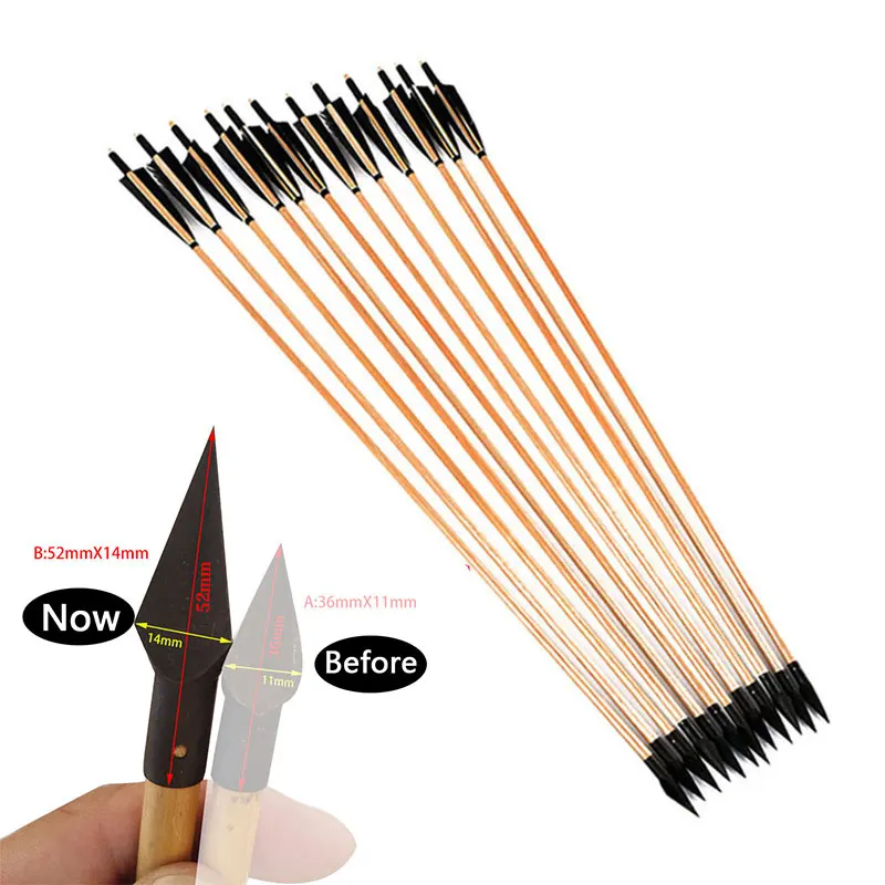 12Pcs 85cm Handmade Wooden Arrows England Turkey Feathers for Recurve Bow Hunting Shooting
12Pcs 85cm Handmade Wooden Arrows England Turkey Feathers for Recurve Bow Hunting Shooting