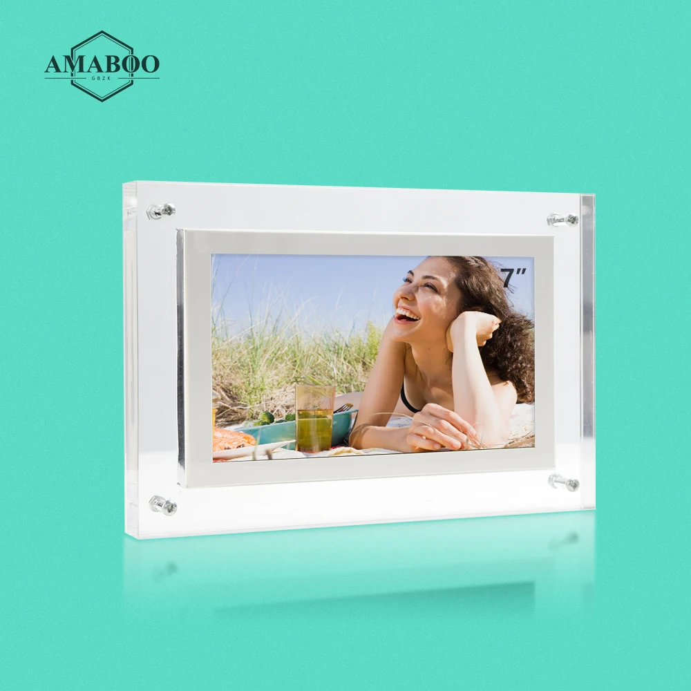 AMABOO Guangdong Clear Wall Frame Photo Battery Powered Lcd 7 Inch Digital Art Acrylic Picture Frame
AMABOO Guangdong Clear Wall Frame Photo Battery Powered Lcd 7 Inch Digital Art Acrylic Picture Frame