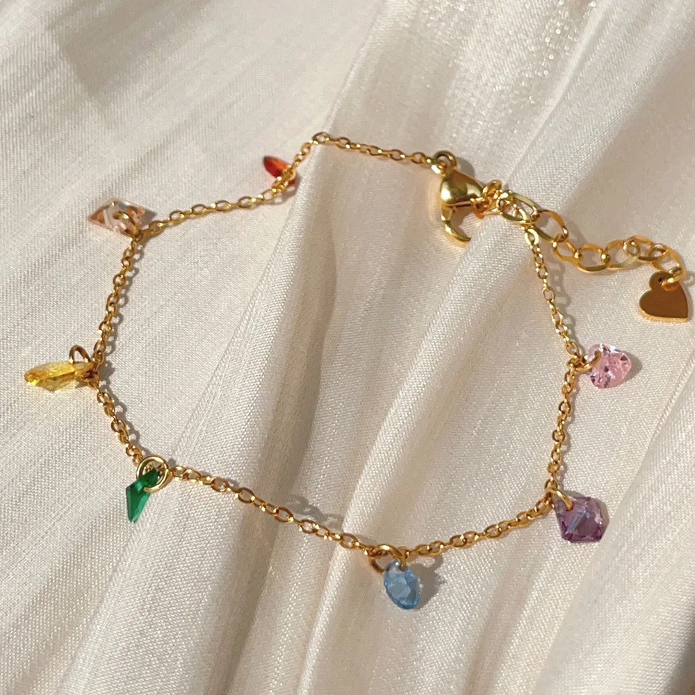 New Sparkling Jewelry Colorful Cubic Zircon Bracelet 18K Real Gold Plated Stainless Steel CZ Cubic Zirconia Bracelet YF3397
New Sparkling Jewelry Colorful Cubic Zircon Bracelet 18K Real Gold Plated Stainless Steel CZ Cubic Zirconia Bracelet YF3397