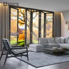 Luxury 4 meter high customized soundproof aluminum glass folding window and door price