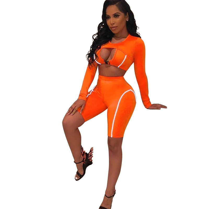 Wholesale hot sale fashion sportswear women two piece yogawear crop top hollow out reflective ladies tracksuit set, Photos show
Wholesale hot sale fashion sportswear women two piece yogawear crop top hollow out reflective ladies tracksuit set, Photos show