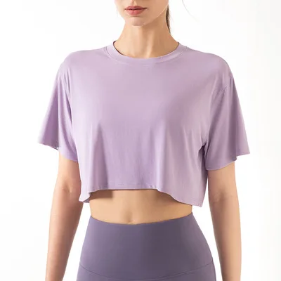 Athletic top for women running exercise show midriff Modal loose fitness yoga suit short sleeve T-shirt for women, 4colors
Athletic top for women running exercise show midriff Modal loose fitness yoga suit short sleeve T-shirt for women, 4colors