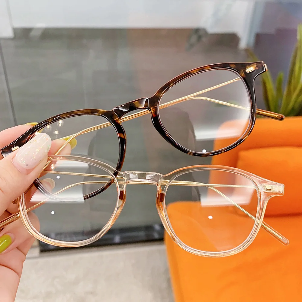 Male round glasses frame female TR90 half metal fashion optical glasses anti blue light gold black clear
Male round glasses frame female TR90 half metal fashion optical glasses anti blue light gold black clear