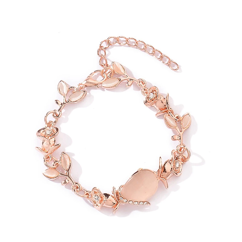 WJ-10207 Beautiful Trendy Dazzl Opal Leaf Rose Gold Bracelet Chain Link Elegant 2020 Stylish Hot Sale Women Bracelets For Girls, Gold color
WJ-10207 Beautiful Trendy Dazzl Opal Leaf Rose Gold Bracelet Chain Link Elegant 2020 Stylish Hot Sale Women Bracelets For Girls, Gold color