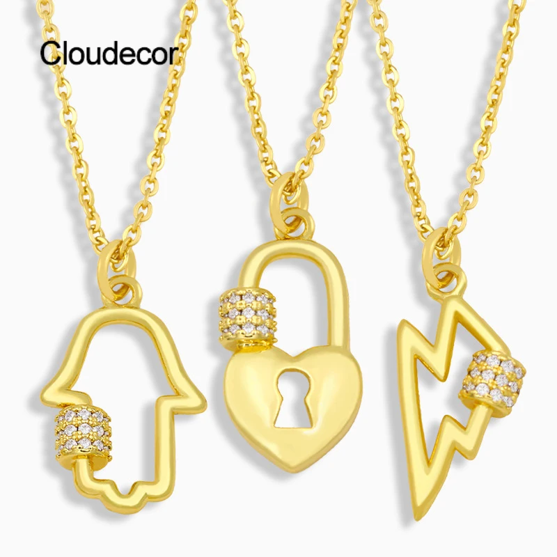 Fashion Safety Pin Necklace Hasma Hand Lightning Necklace Real Gold Plated Jewelry Heart Locket Outline Necklace Diamond Women, 18k gold plated
Fashion Safety Pin Necklace Hasma Hand Lightning Necklace Real Gold Plated Jewelry Heart Locket Outline Necklace Diamond Women, 18k gold plated