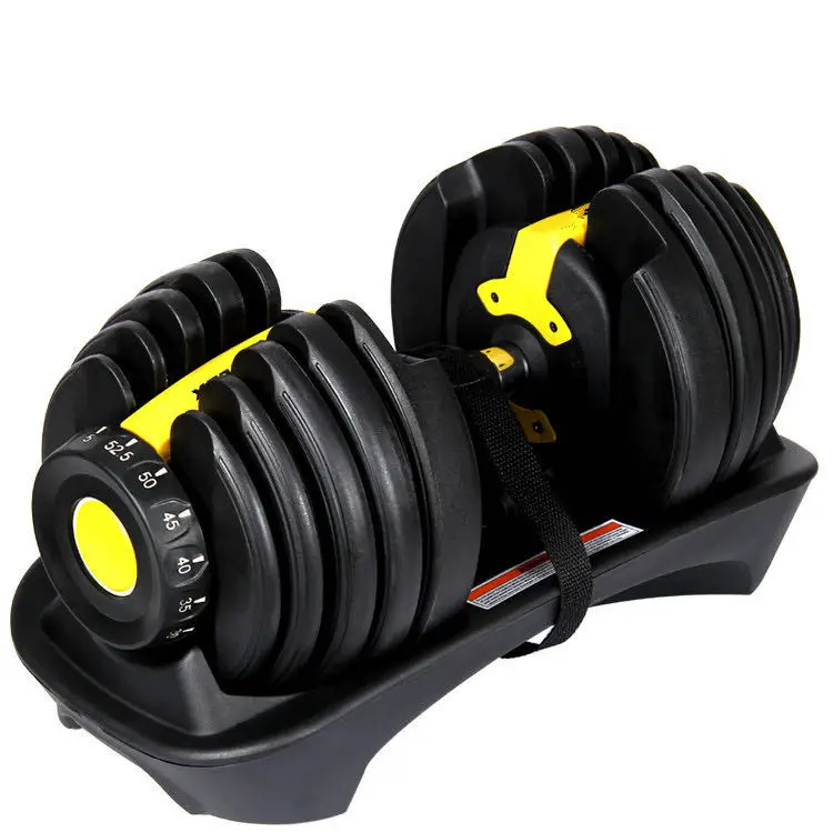 

Gym fitness adjustable dumbbell set 52.5lbs adjustable dummbell 24kg adjustable dumbbell, Red/yellow