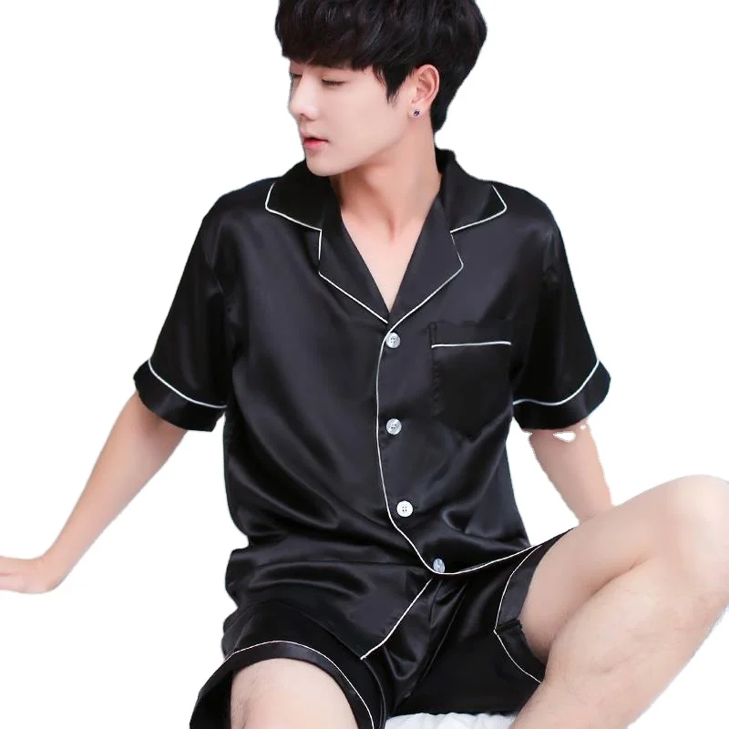 Night Dress for Men Summer Silk Satin Short Sleeves Pajamas Set for Men Plus Size Custom Logo Sleepwear Lounge Wear Two-pieces
Night Dress for Men Summer Silk Satin Short Sleeves Pajamas Set for Men Plus Size Custom Logo Sleepwear Lounge Wear Two-pieces