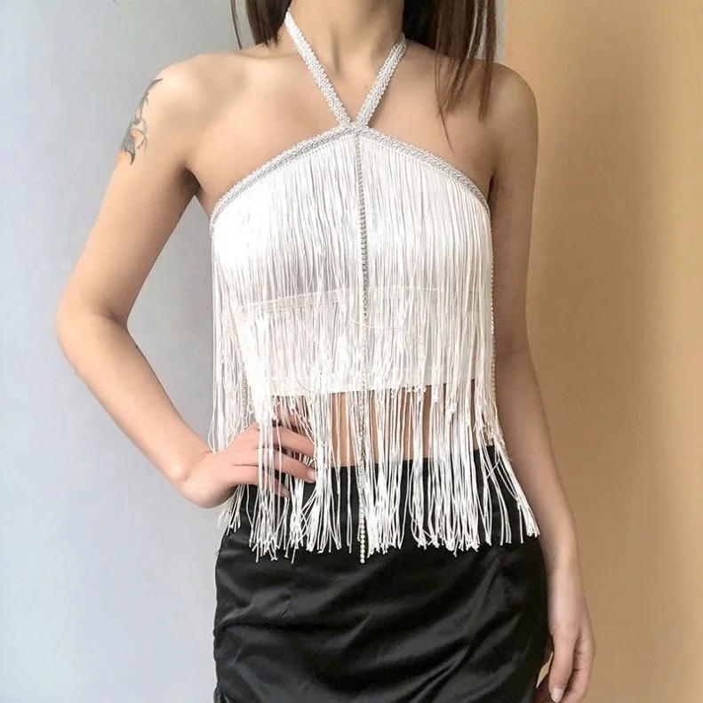summer new fashion sexy bodycon backless cross crop top halter tassels white solid print crop tank top for women ladies
summer new fashion sexy bodycon backless cross crop top halter tassels white solid print crop tank top for women ladies