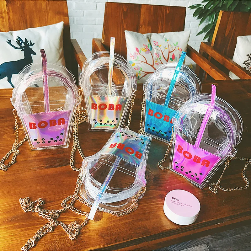 Wholesale New Arrivals Fashion BOBA Milk tea bottle straw Shape bag Girls clear Purses women Handbags, 5 colors
Wholesale New Arrivals Fashion BOBA Milk tea bottle straw Shape bag Girls clear Purses women Handbags, 5 colors