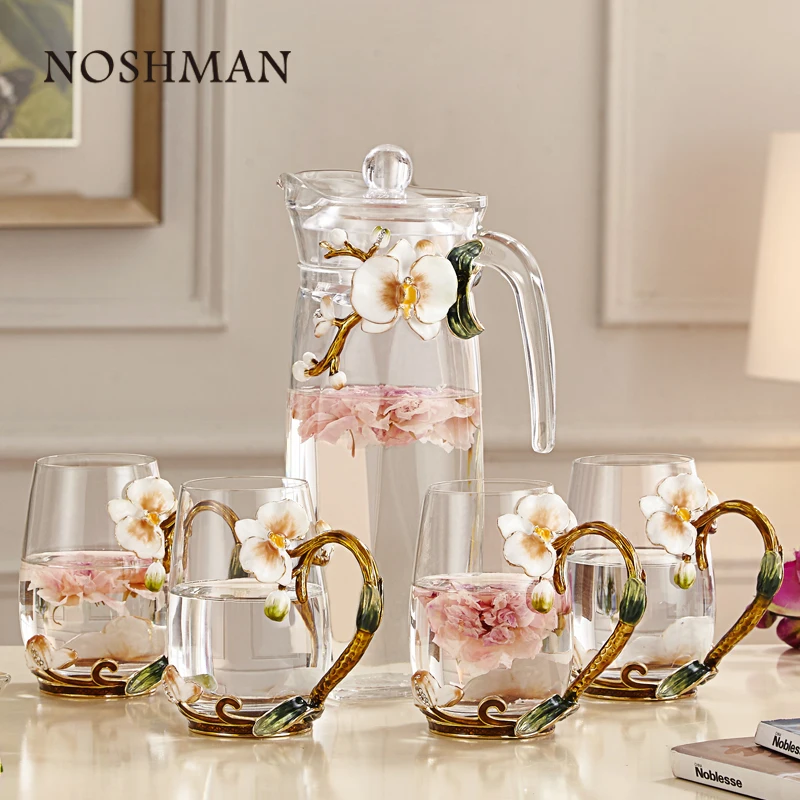 NOSHMAN Amazon Hot Gift Box Tech Creative Enamel Flower Glass 1300L Teapot and Cup Set Home Office Teaware Sets Coffee Tea Sets, Transparent
NOSHMAN Amazon Hot Gift Box Tech Creative Enamel Flower Glass 1300L Teapot and Cup Set Home Office Teaware Sets Coffee Tea Sets, Transparent
