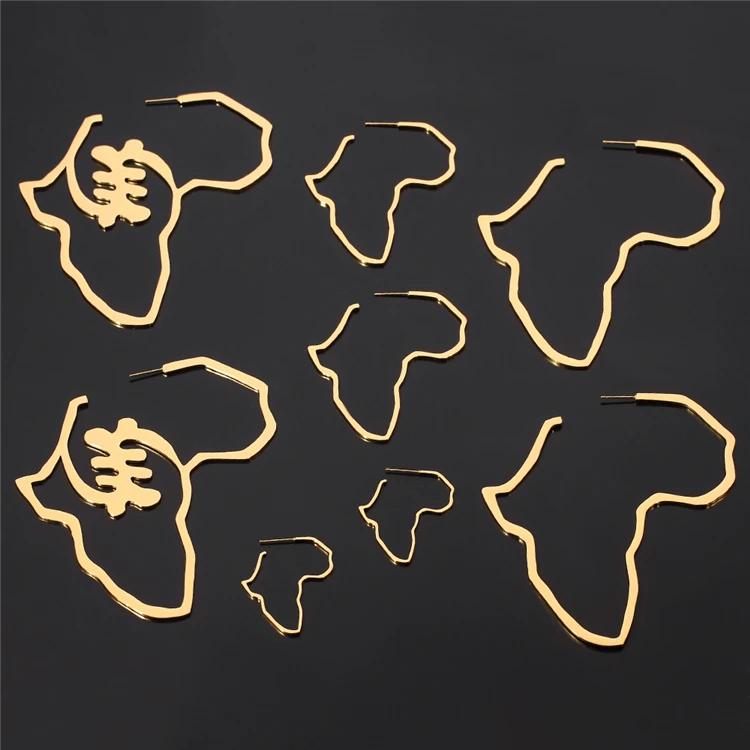 African Map Symbol Earrings Oversized Hollow Map Studs Stainless Steel Earrings For Ladies Jewelry
African Map Symbol Earrings Oversized Hollow Map Studs Stainless Steel Earrings For Ladies Jewelry