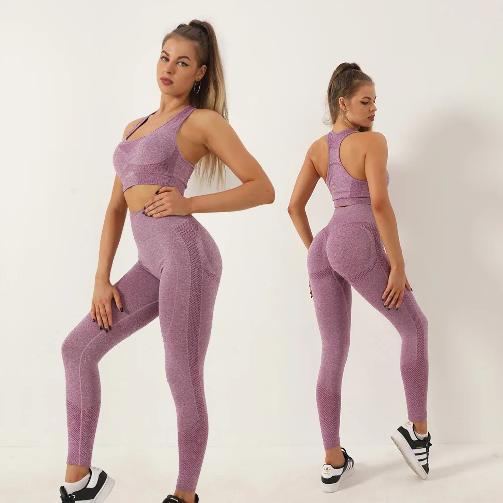 Women 10 Color Peach Butt Fitness Leggings Halter Bra Seamless Sport Clothing Yoga Set
Women 10 Color Peach Butt Fitness Leggings Halter Bra Seamless Sport Clothing Yoga Set