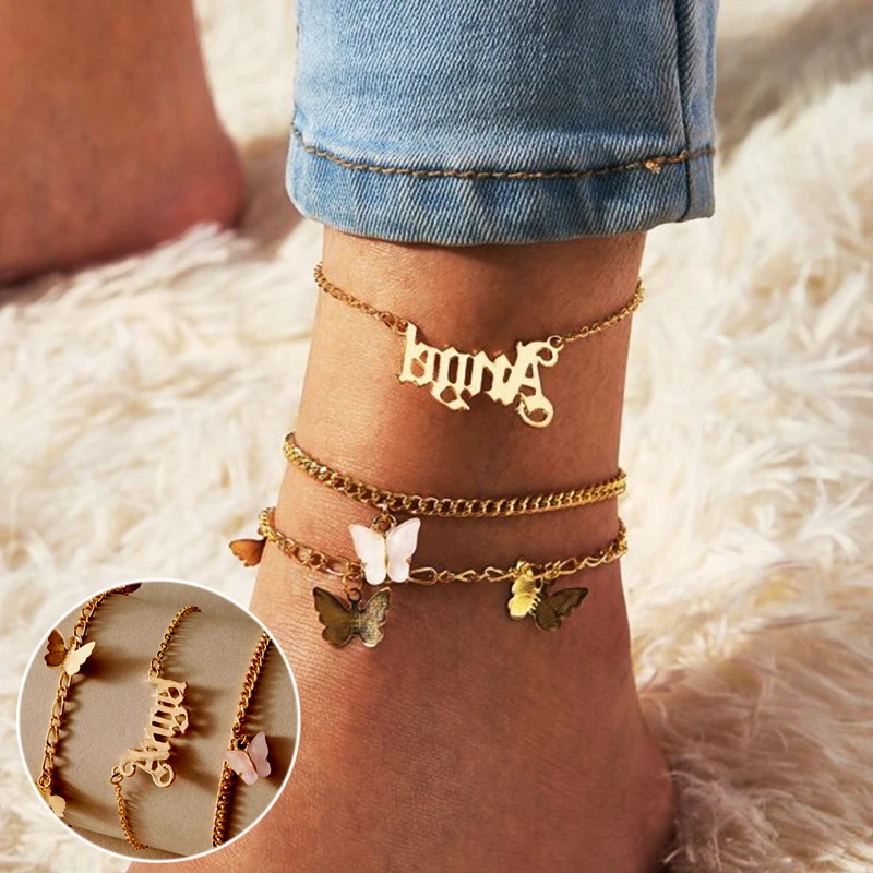 New fashion butterfly anklet Angel minimalist three layer gold plated jewelry for women girls, Photo shows
New fashion butterfly anklet Angel minimalist three layer gold plated jewelry for women girls, Photo shows