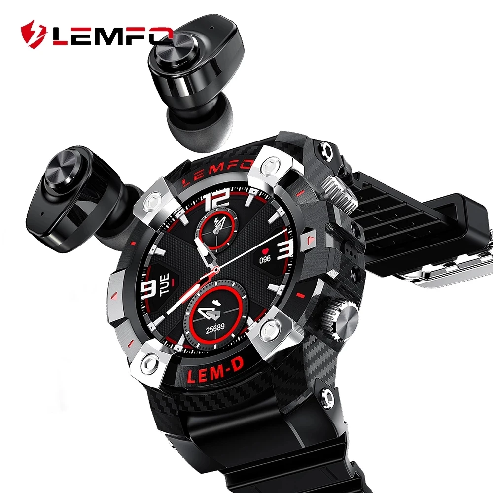 LEMFO LEMD Sport Smart Watch TWS Earphone 360*360 HD Display 350Mah Battery Multi Language Smartwatch Men 2021 Multifunctional, Black blue
LEMFO LEMD Sport Smart Watch TWS Earphone 360*360 HD Display 350Mah Battery Multi Language Smartwatch Men 2021 Multifunctional, Black blue