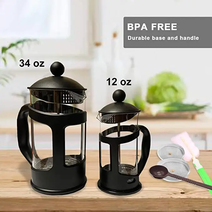 Coffee & Tea Maker 27 oz Maximum Flavor Coffee Brewer with Superior Filtration 2 Cup Capacity Black French Press Coffee Maker, Customized color
Coffee & Tea Maker 27 oz Maximum Flavor Coffee Brewer with Superior Filtration 2 Cup Capacity Black French Press Coffee Maker, Customized color