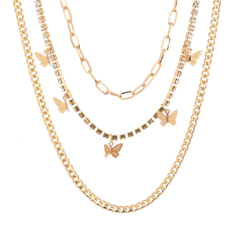 WJ-10156 Wholesale New Style Pendant Jewelry Gold Plated Necklace Individual Butterfly Design Multilayer Luxury Diamond Necklace
WJ-10156 Wholesale New Style Pendant Jewelry Gold Plated Necklace Individual Butterfly Design Multilayer Luxury Diamond Necklace