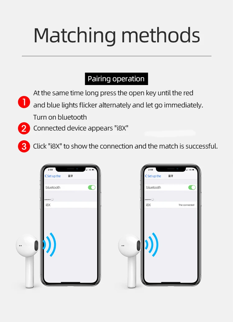 Bluetooth Earbuds earphones V5.0 KY06 in-Ear Earphones with Premium Sound and Deep Bass Smart Touch Control Built-in Mic - ANKUX.COM