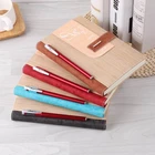 A5 wood pattern thermo PU leather hardcover notebook with pen loop and buckle