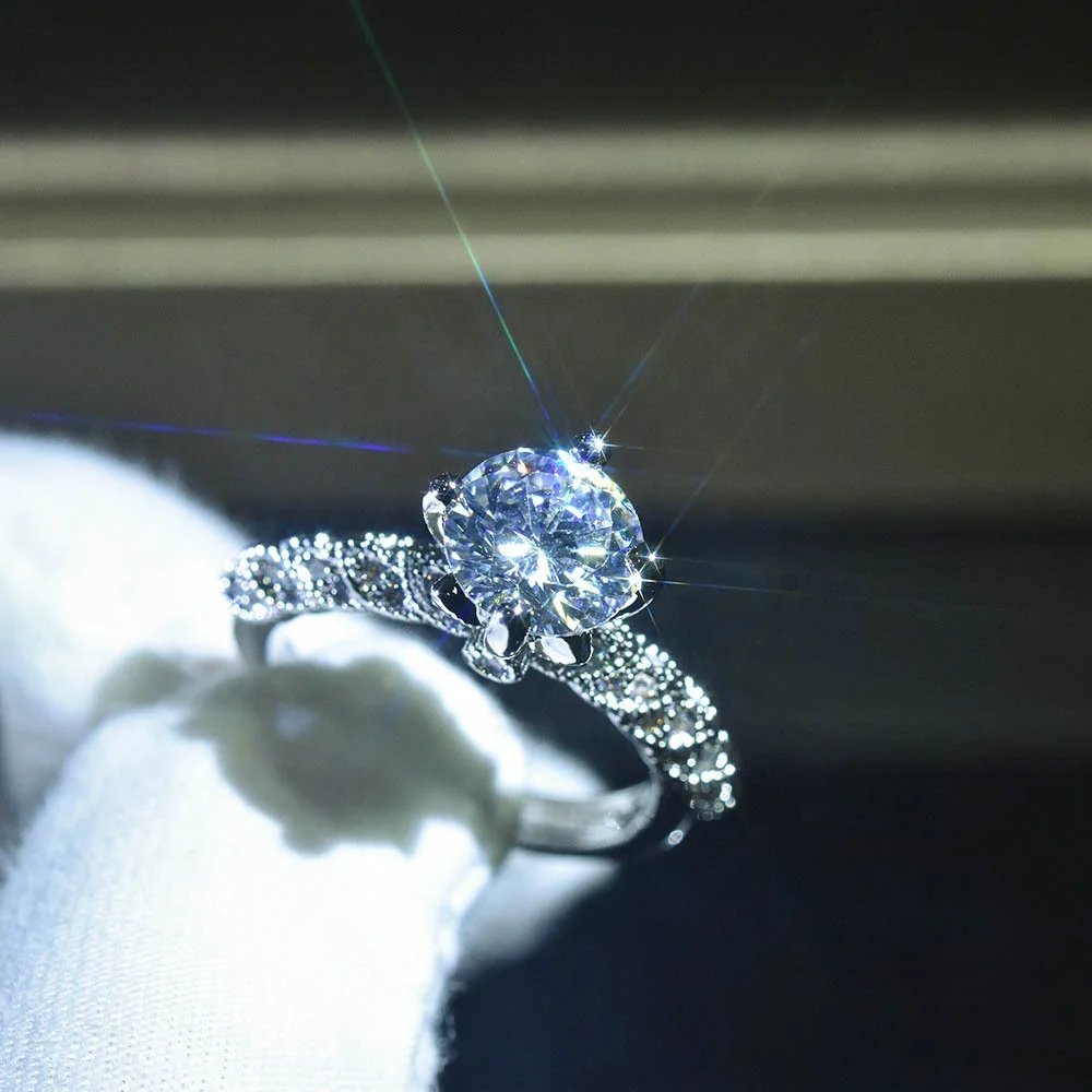High Quality Luxury Jewelry Round Cut White Clear Cubic Zircon Women Ring Gift rings
High Quality Luxury Jewelry Round Cut White Clear Cubic Zircon Women Ring Gift rings