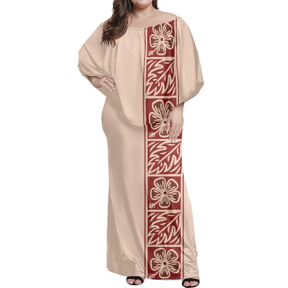 CUSTOM Samoan Fijian Tribal Floral Design Plus Size Ruffle Red Dresses Women Party Evening Elegant Off The Shoulder Maxi Dress, Customized color
CUSTOM Samoan Fijian Tribal Floral Design Plus Size Ruffle Red Dresses Women Party Evening Elegant Off The Shoulder Maxi Dress, Customized color