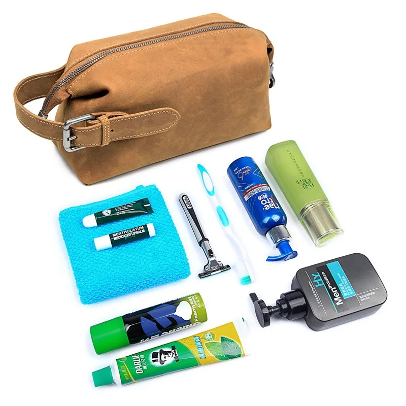Genuine Leather Toiletry Bag Vintage Men Leather Kits Travel Wash Bag Male Purses Leather Bag for Men C014R
Genuine Leather Toiletry Bag Vintage Men Leather Kits Travel Wash Bag Male Purses Leather Bag for Men C014R
