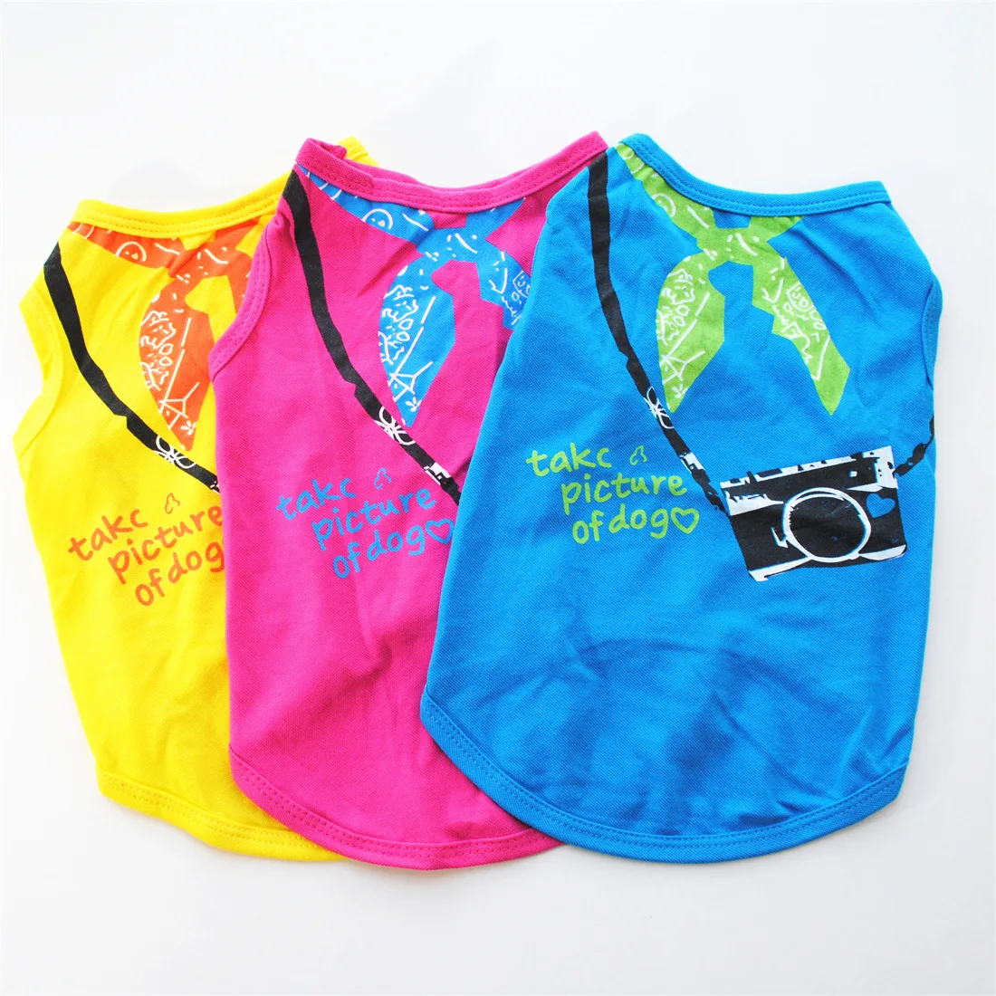 Polyester Colorful Fashion Pattern pequeno Ropa Para Perro Grande Pet Vests Dog Clothes For Summer
Polyester Colorful Fashion Pattern pequeno Ropa Para Perro Grande Pet Vests Dog Clothes For Summer