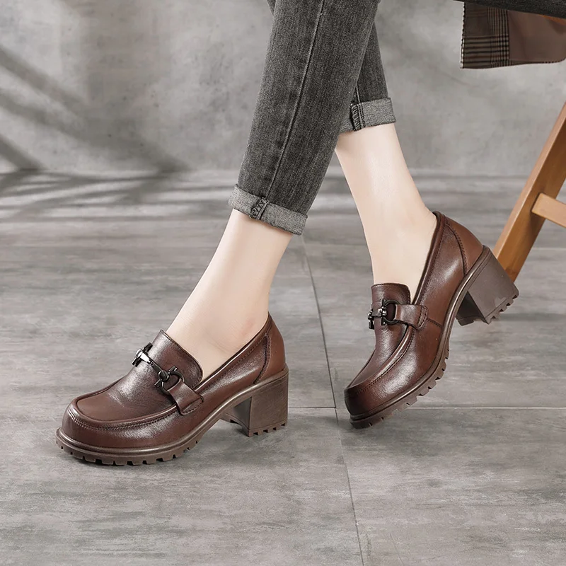Genuine Leather Women Shoes Square High Heel Pumps Handmade Retro Real Cow Leather Women's Shoes Ladies Shoes 86210
Genuine Leather Women Shoes Square High Heel Pumps Handmade Retro Real Cow Leather Women's Shoes Ladies Shoes 86210