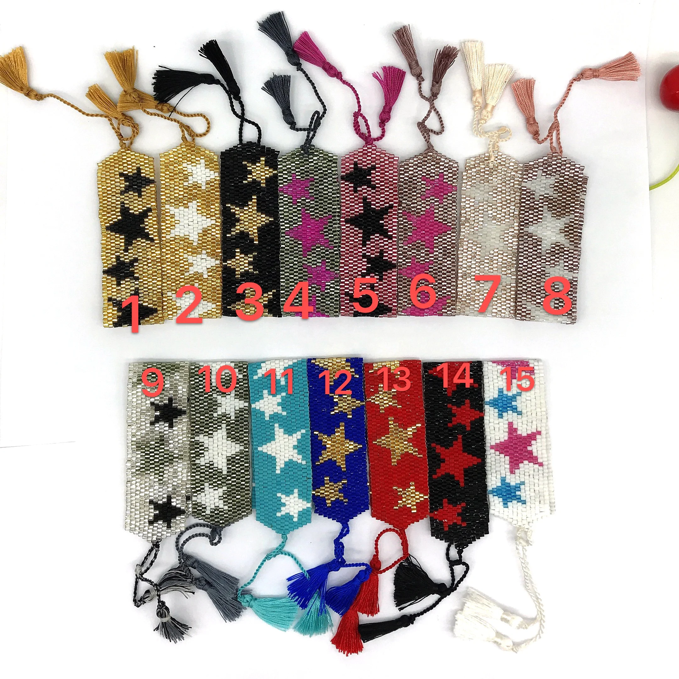 Hot New Colorful Star Handmade Punk Style Rivet Crystal Miyuki Seed Beads Tassel Charm Bracelet, Gold, rose gold, silver, black
Hot New Colorful Star Handmade Punk Style Rivet Crystal Miyuki Seed Beads Tassel Charm Bracelet, Gold, rose gold, silver, black