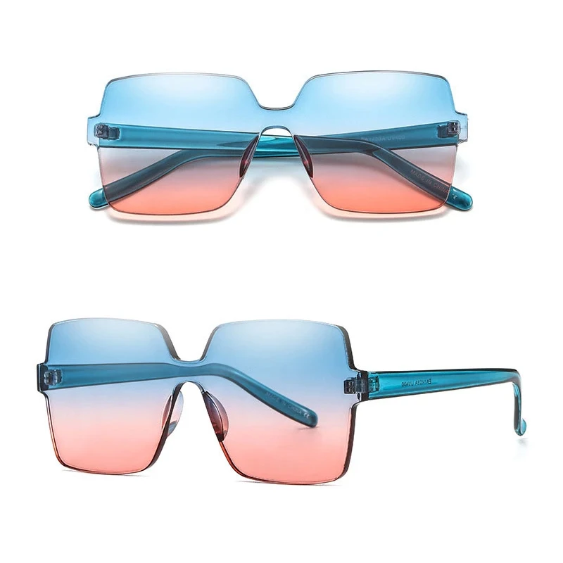 new style colorful plastic frame sun glasses wholesale square women oversized rimless sunglasses, Custom colors
new style colorful plastic frame sun glasses wholesale square women oversized rimless sunglasses, Custom colors