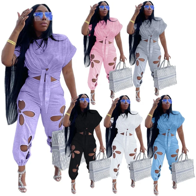 Solid color pullover women crop tops and drawstring pants set short sleeve hollow out irregular top 2 piece pants set
Solid color pullover women crop tops and drawstring pants set short sleeve hollow out irregular top 2 piece pants set