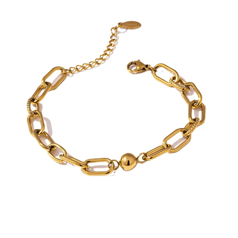 JINYOU 555 Waterproof Trendy Gold Color Jewelry 18K Plated Chain Stainless Steel Charm Bracelet Bangle for Women
JINYOU 555 Waterproof Trendy Gold Color Jewelry 18K Plated Chain Stainless Steel Charm Bracelet Bangle for Women