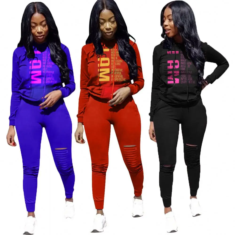 Spring 2021 Sportwear Women Clothes Casual Outfits Long Sleeve Solid Print Pattern Hole Pants Two Piece Set Women Clothing, Picture color
Spring 2021 Sportwear Women Clothes Casual Outfits Long Sleeve Solid Print Pattern Hole Pants Two Piece Set Women Clothing, Picture color