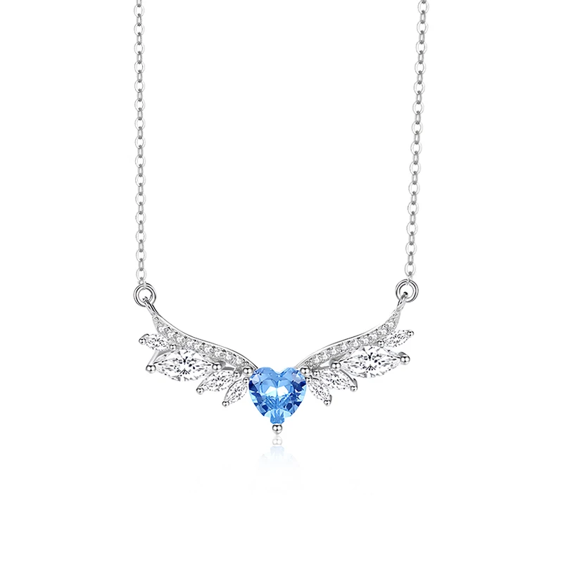 Popular romantic 925 sterling silver pink diamond zircon angle wing love heart pendant necklace for women
Popular romantic 925 sterling silver pink diamond zircon angle wing love heart pendant necklace for women
