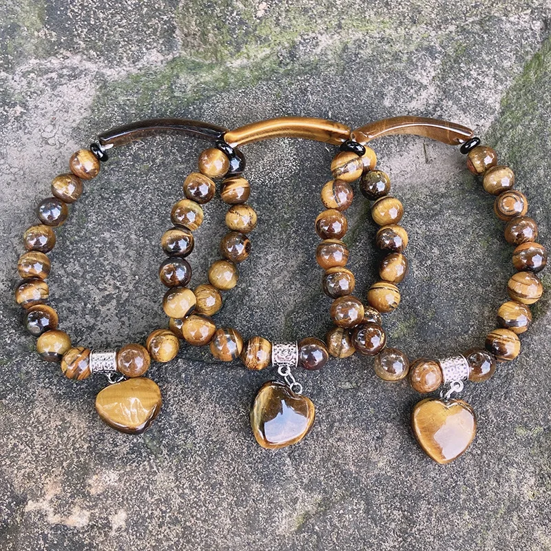 Natural Stones Beads Bracelet Yellow Tiger Eye Stone Heart-shaped Pendant Bracelet For Women
Natural Stones Beads Bracelet Yellow Tiger Eye Stone Heart-shaped Pendant Bracelet For Women