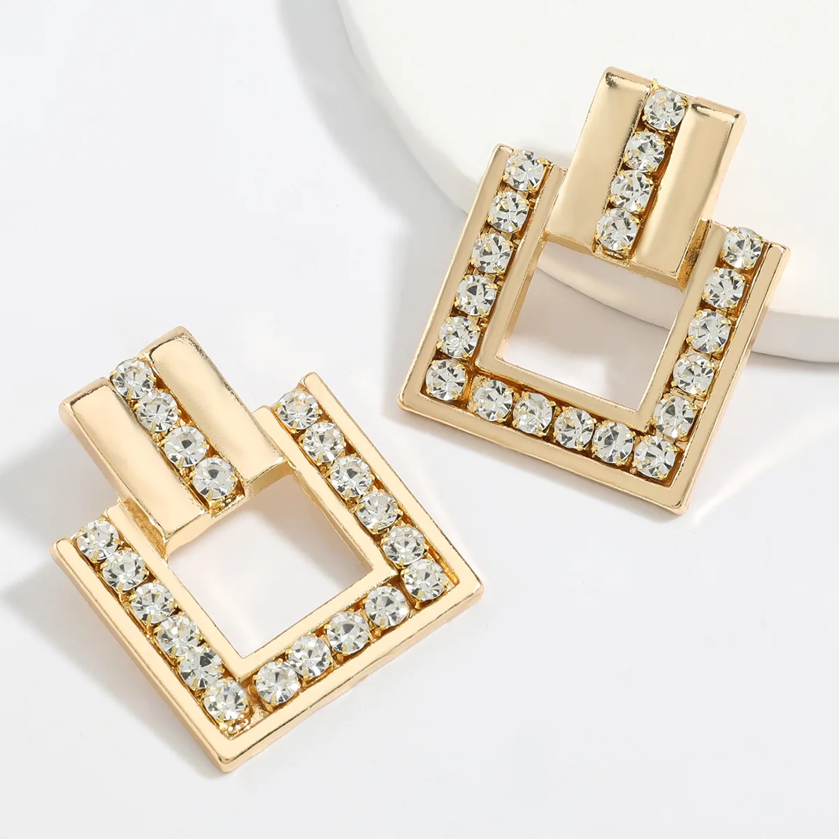 Wholesale Fashion Bling Rhinestone Crystal Dangle Earrings Charm Geometric Square Drop Earring For Woman Party Wedding Jewelry
Wholesale Fashion Bling Rhinestone Crystal Dangle Earrings Charm Geometric Square Drop Earring For Woman Party Wedding Jewelry