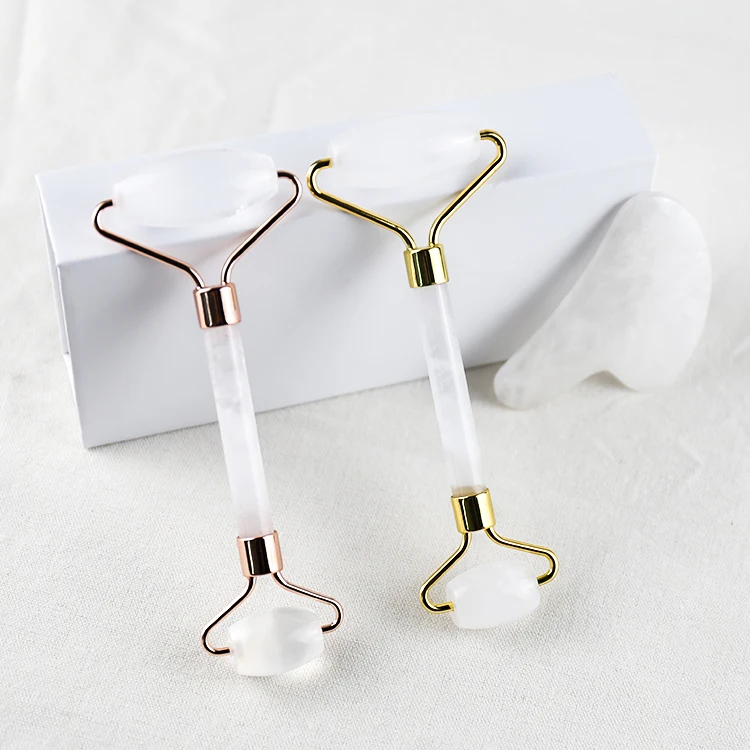Private label Clear Crystal Skin Roller Gua Sha Set Natural Rock Crystal Quartz Jade Roller Face Massager
Private label Clear Crystal Skin Roller Gua Sha Set Natural Rock Crystal Quartz Jade Roller Face Massager