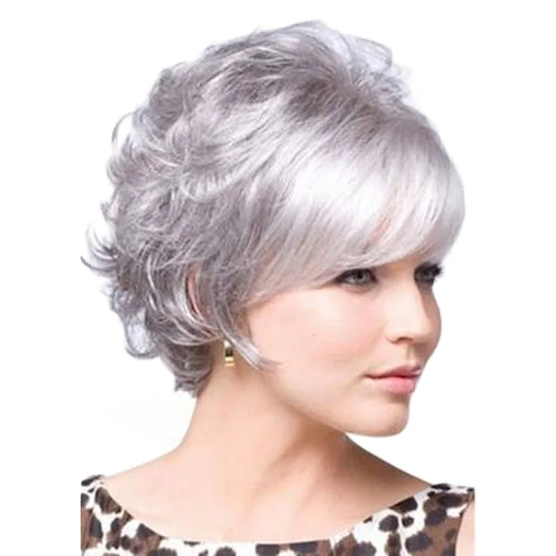 Female Short Curly Elegant Hair Wigs Synthetic Full Headgear Short Wigs With Thin Bangs, As show
Female Short Curly Elegant Hair Wigs Synthetic Full Headgear Short Wigs With Thin Bangs, As show