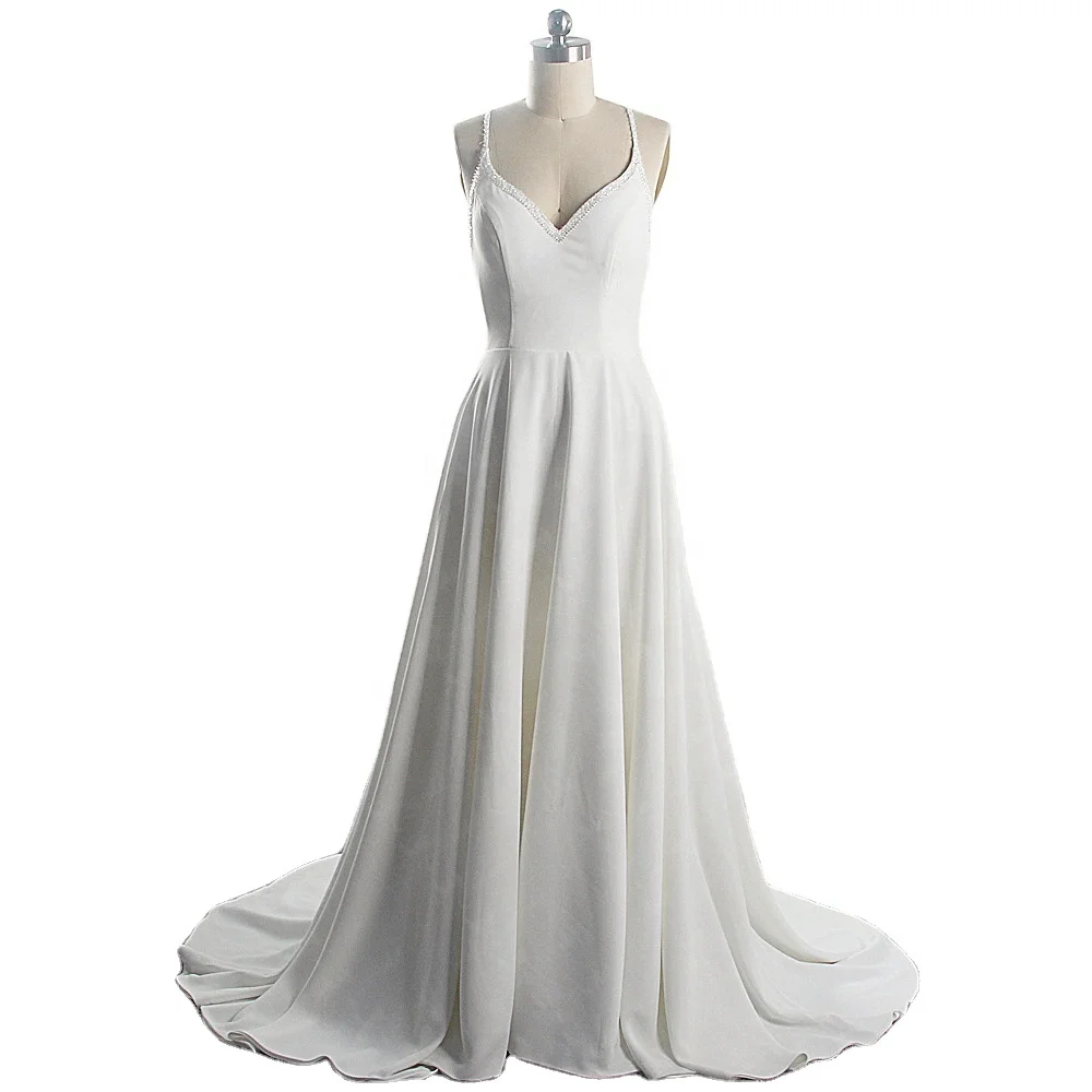 RSW1633 V Neckline Spaghetti Straps A Line 2020 Women Elegant Wedding Dress, Customer made
RSW1633 V Neckline Spaghetti Straps A Line 2020 Women Elegant Wedding Dress, Customer made