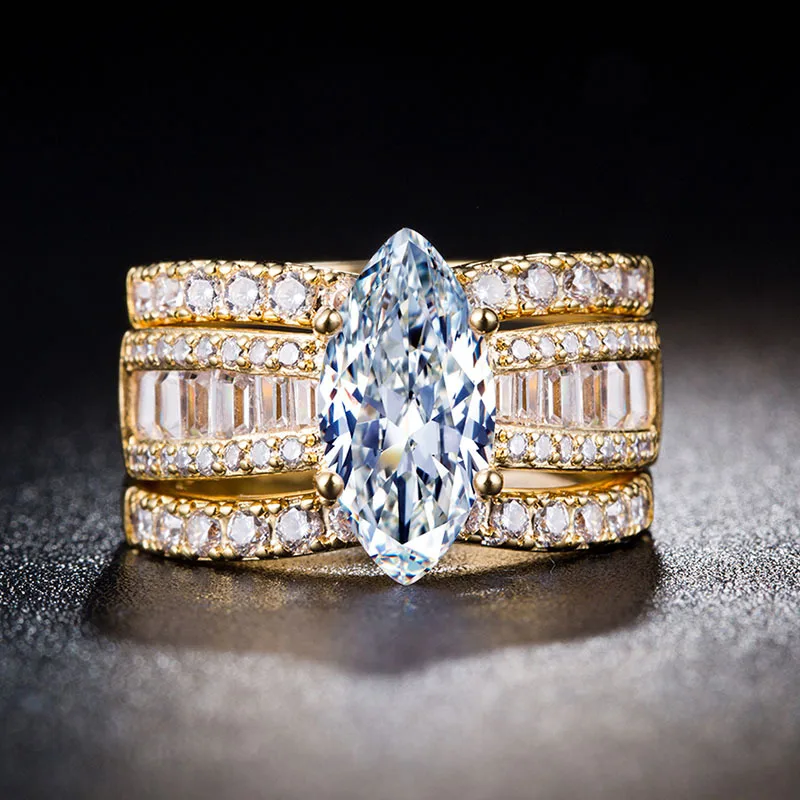 Hot Luxury Ring 3PCS Sets Women 18k Gold Plated Marquise Cut Ladies Finger Ring Set Engagement and Wedding Ring Set Silver, Picture
Hot Luxury Ring 3PCS Sets Women 18k Gold Plated Marquise Cut Ladies Finger Ring Set Engagement and Wedding Ring Set Silver, Picture