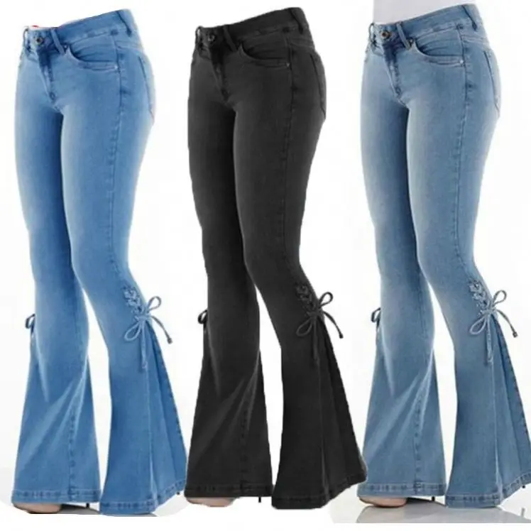 Wholesale Wash Slimming Micro Flared Jeans Loose Women Trousers, Black/light blue/dark blue
Wholesale Wash Slimming Micro Flared Jeans Loose Women Trousers, Black/light blue/dark blue