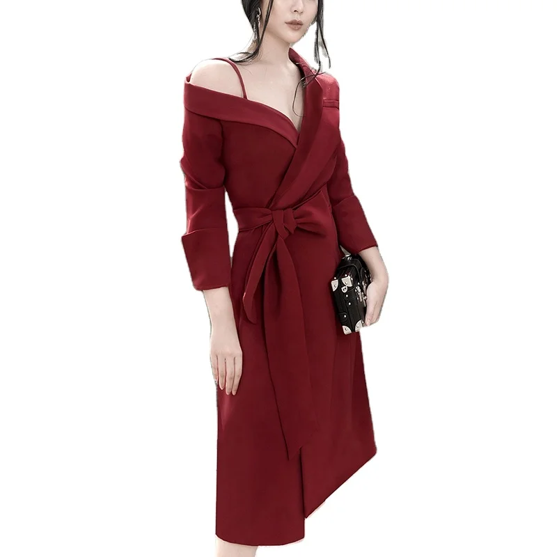 Top Quality Office Lady Dress Solid Red Sexy Elegance Off The Shoulder Prom Party Dress Women, Customized color
Top Quality Office Lady Dress Solid Red Sexy Elegance Off The Shoulder Prom Party Dress Women, Customized color